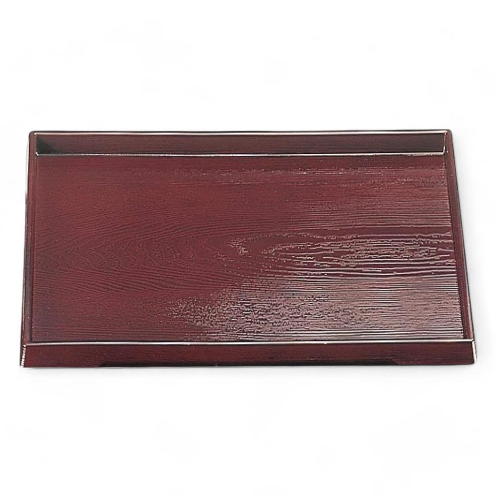 Diamond Wood Grain Tray with Lacquerware Made In Japan J-kitchens 3-Shaku (Tray) Non-Slip Design, 39cm, (ABS Resin),