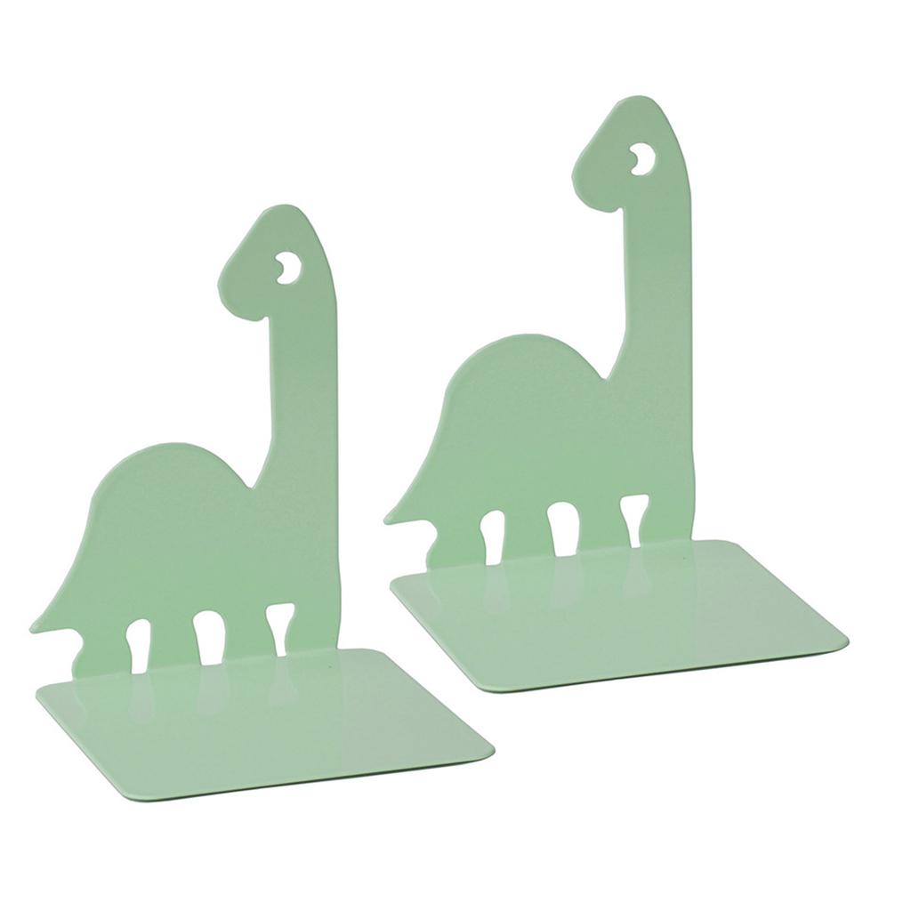 2 Pcs Cartoon Bookends Book Stoppers Metal Bookends Book Holders Dinosaur Book End for Library Bedroom