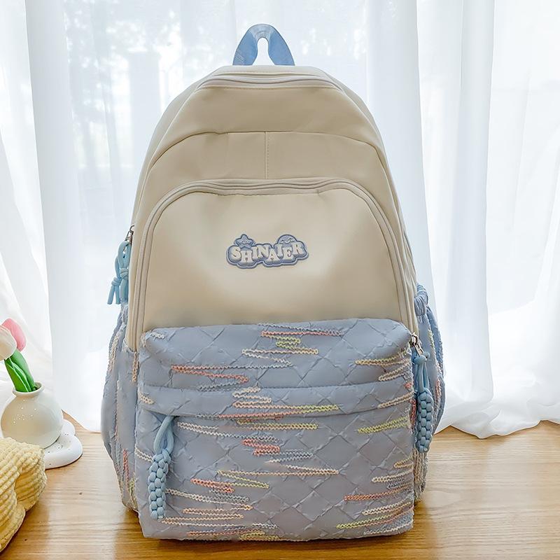 Schoolbag for Children Elementary School Students  Girls Striped Junior High School Students Small Backpack