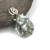Natural Copper Larimar Gemstone 925 Sterling Silver Jewelry  Pendant 1.47" AJP-209