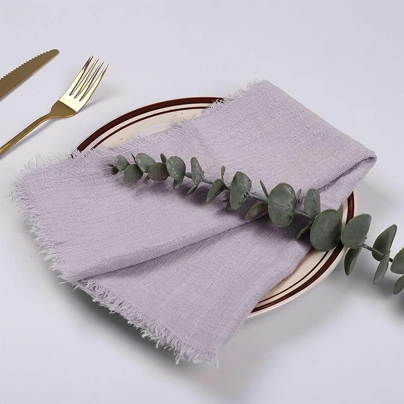 24pcs 32X32CM Sage Green Napkins Handmade Gauze Cotton Cloth Rustic for Weddings Party Baby Shower Banquet Christmas Decorations