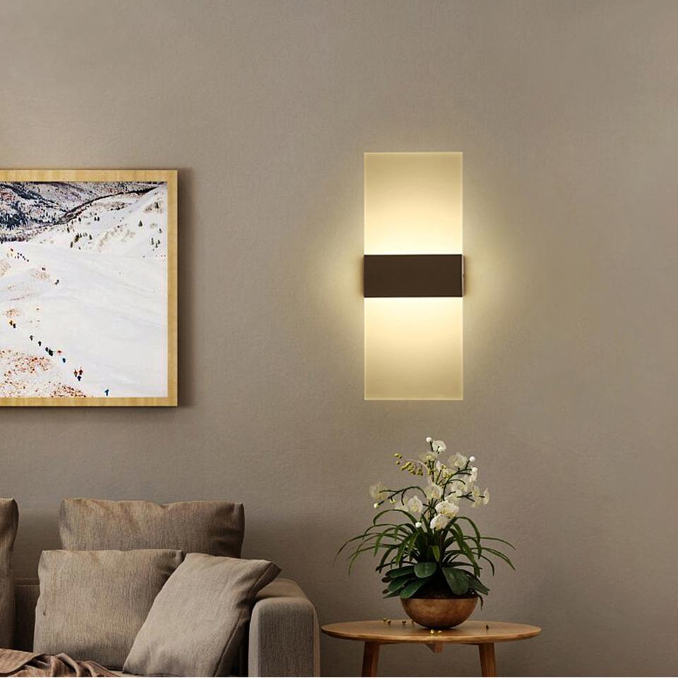 USB Recharge Wall Lamp Touch Motion Sensor Switch Indoor Acrylic Night Lights Bedroom Bedside Wall Sconce Nordic LED Wall Light