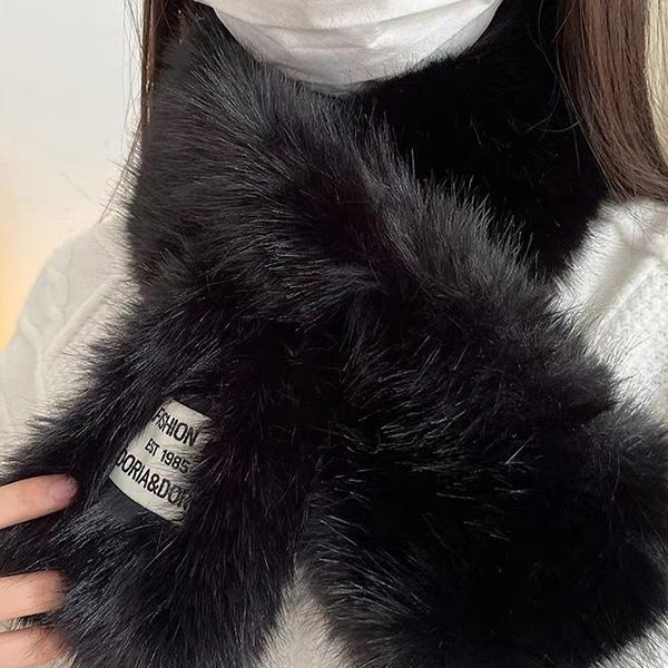 WTEMPO Einfarbige, warme Plüschschals für den Winter, verdickte, winddichte, kältebeständige, vielseitige Freizeitschals für Damen