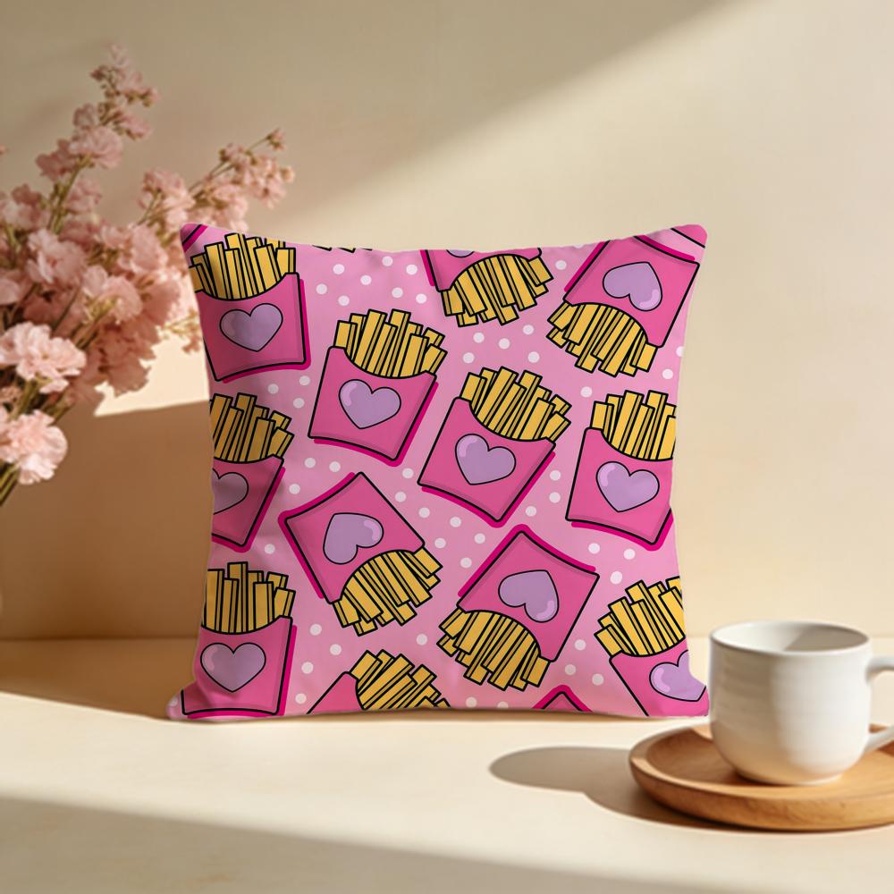 Crispy French Fries Cushion Cover Soft Pillow Cases for Home Bedroom Living Room Sofa