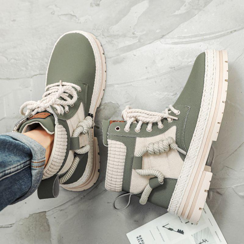 

Мужские кожаные ботинки-берцы Martin для хайкинга: Износостойкая, на толстой подошве, модная рабочая одежда для подростков 42