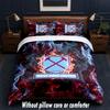 Set Biancheria da Letto West Ham United Football Design 1 Copripiumino + 2 Federe Morbido Traspirante Biancheria da Letto per la Casa