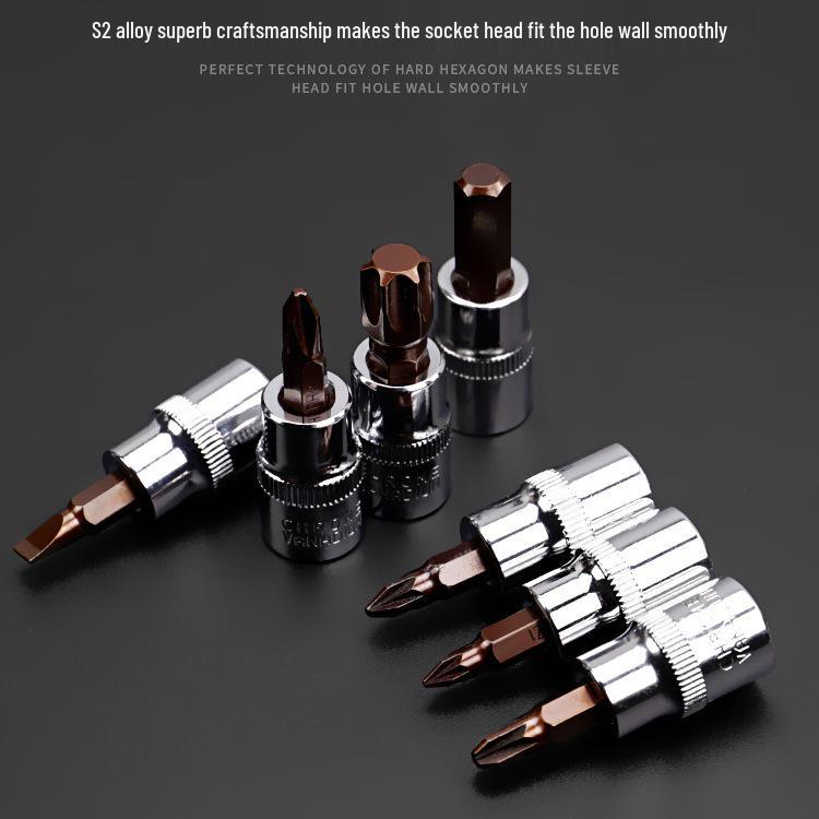 Flower Pattern Torx T30 T40 Slotted Phillips Screwdriver Bit Set with Press-Fit Heads