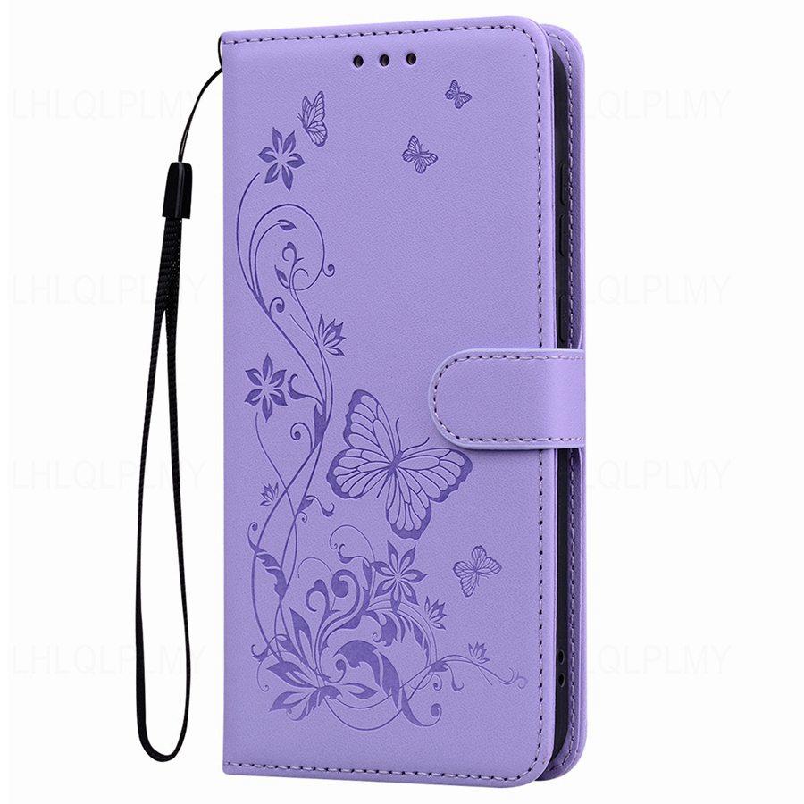 Butterfly Leather Flip Phone Case For OPPO A53 A53S A74 A5 A5X A6X A6 Pro 5G Reno 15 15F Realme GT 8 C85 15T 16 Vivo Y21d V60 Lite Wallet Book Cover