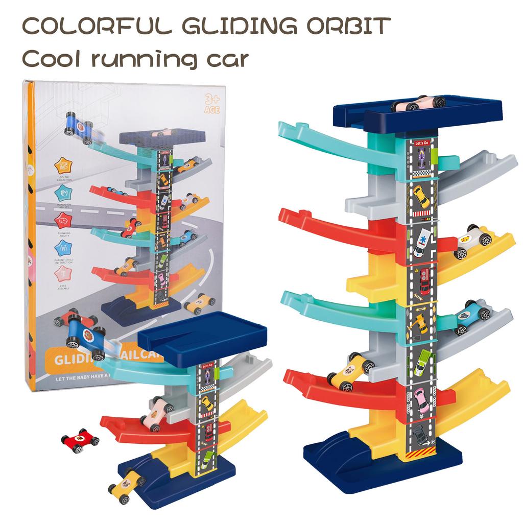 Kinder Gleitbahn Auto Mini Auto Trägheit Mädchen Baby 3-Jähriger Junge Spielzeug Mehrschichtig Cartoon Puzzle Rutschauto