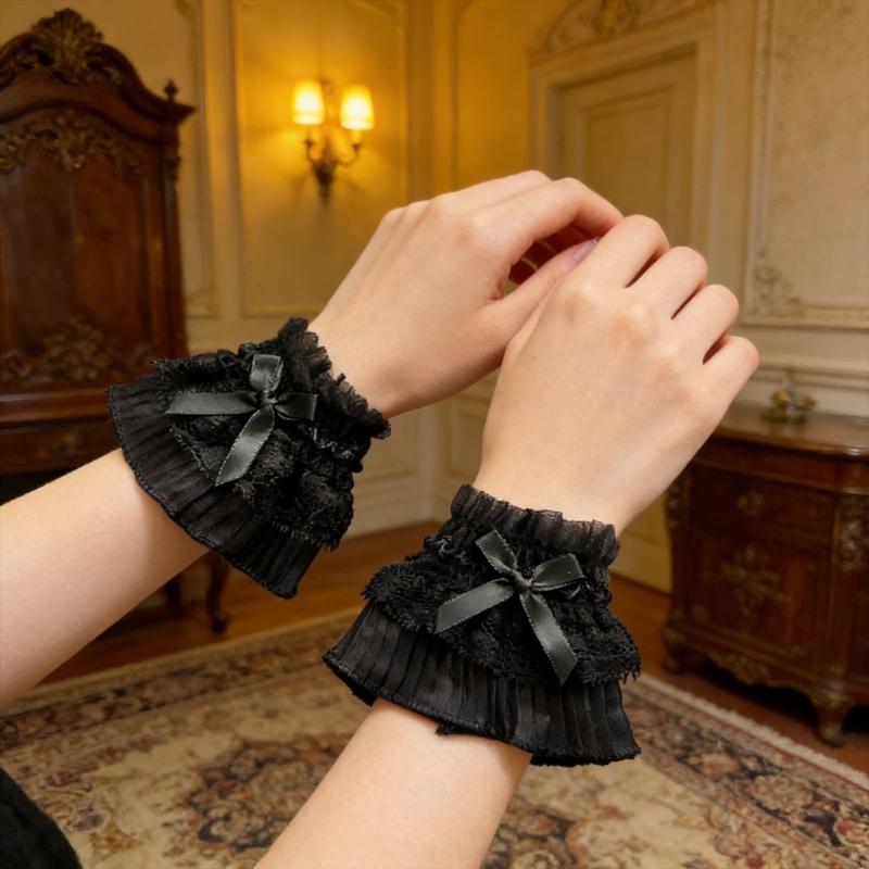 Elegant Lace Bowknot Arm Sleeves For Nails Photography Styling Fashionable Cuffs Sleeves Armwear Cosplay Accessories
