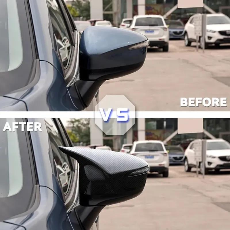 For Mazda CX-5 CX-3 CX-4 2015 2016 ABS Car Rearview Side Mirror Cover Wing Cap Exterior Door Housing Trim Adhesive Sticker