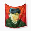 Famous Oil Painting Twill 100% Silk Scarf Fashion Bandana Women Scarf Wraps 53cm Square Scarves Hijab Head Scarf Neckerchief