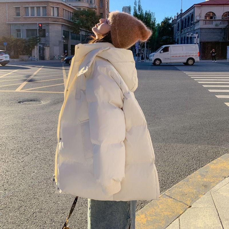 Korean Mid-length Down-padded Jacket for Small Women Winter New Thickened Bread Coat Cotton-padded Jacket