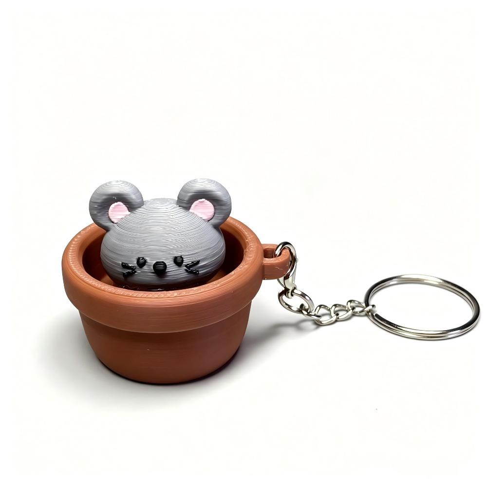 3D-gedruckter Fidget Clicker Schlüsselanhänger Knopfdrücker Tastatur Fidgets Schlüsselanhänger Cartoon-Tiere