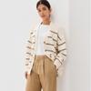 Striped Knitted Cardigan Autumn and Winter New V-neck Sweater for Women