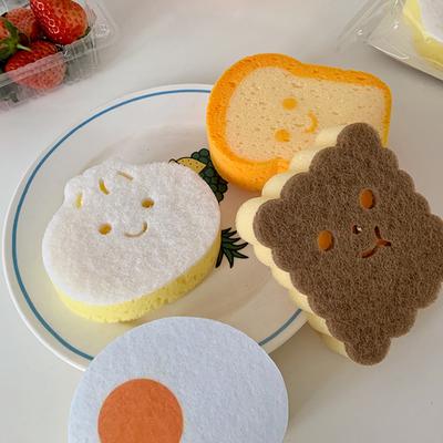 Urocza Magiczna Gąbka Narzędzia Kuchenne Gadżety Jajko Tost Przedmioty Kawaii Gąbki do Zmywania Naczyń Łazienka Zmywarka magiczna gąbka