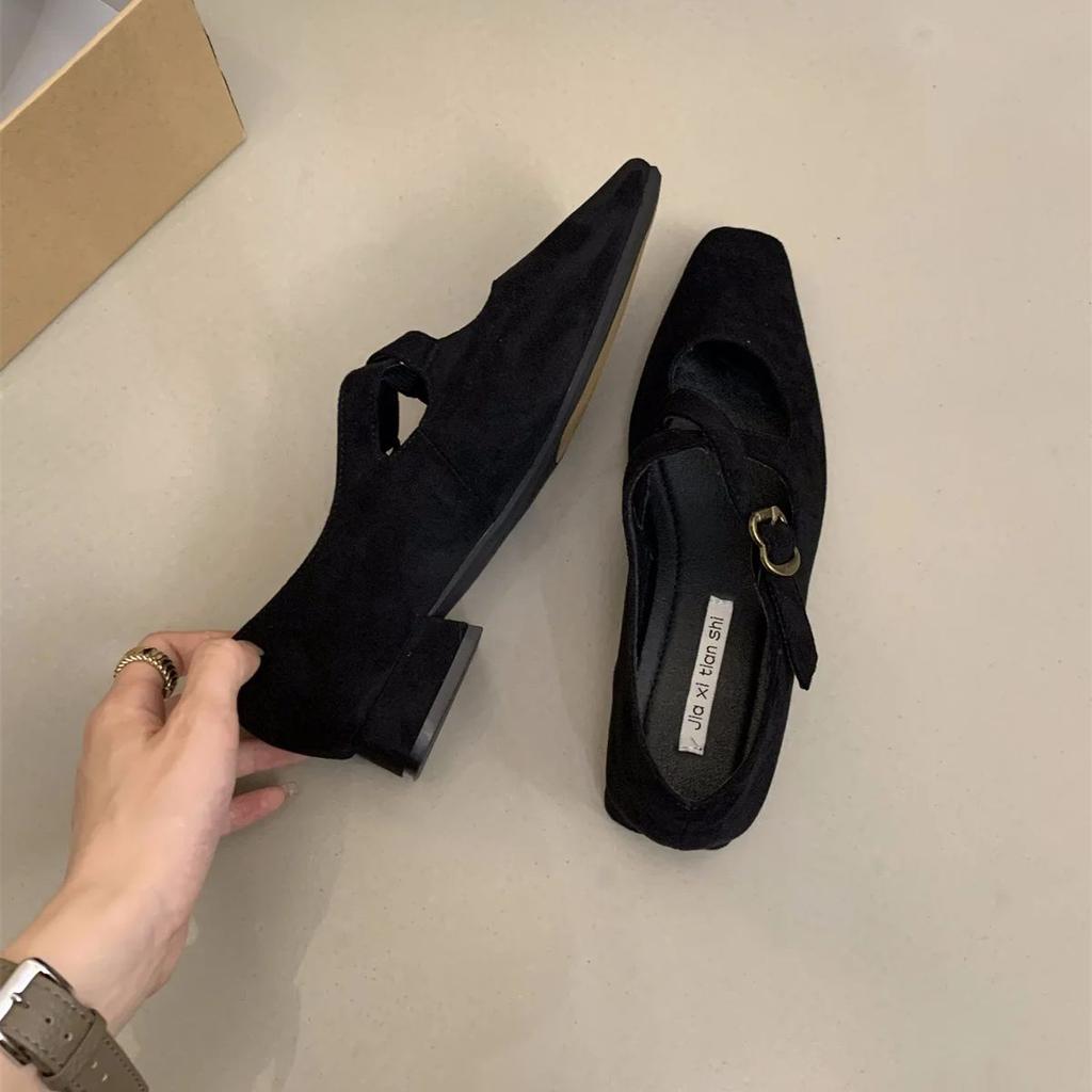 Dancing Shoes 2024 Retro Comfort Ballet Shoes Female Casual Daily Low Heel Buckle Strap Mary Janes Women Pumps Zapatos De Mujer