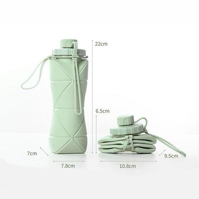 Tragbarer faltbarer Silikon-Wasserbecher, 600 ml, große Kapazität, leichte Outdoor-Reise-Sport-Wasserflasche