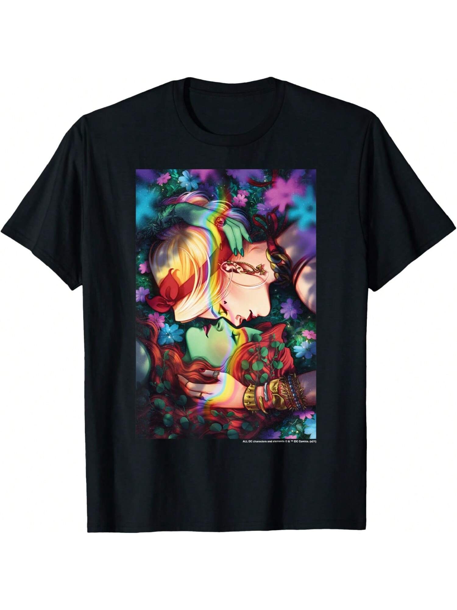 DC Comicss Pride Harley Quinns & Poison Ivy Nose Touch T-Shirt S разноцветный