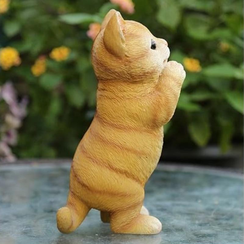 Cute Cat Figurine Anxiety Relief Desktop Decoration Office Stress Relief Ornament Home Decor Animal Statue Resin Kitty Sculpture
