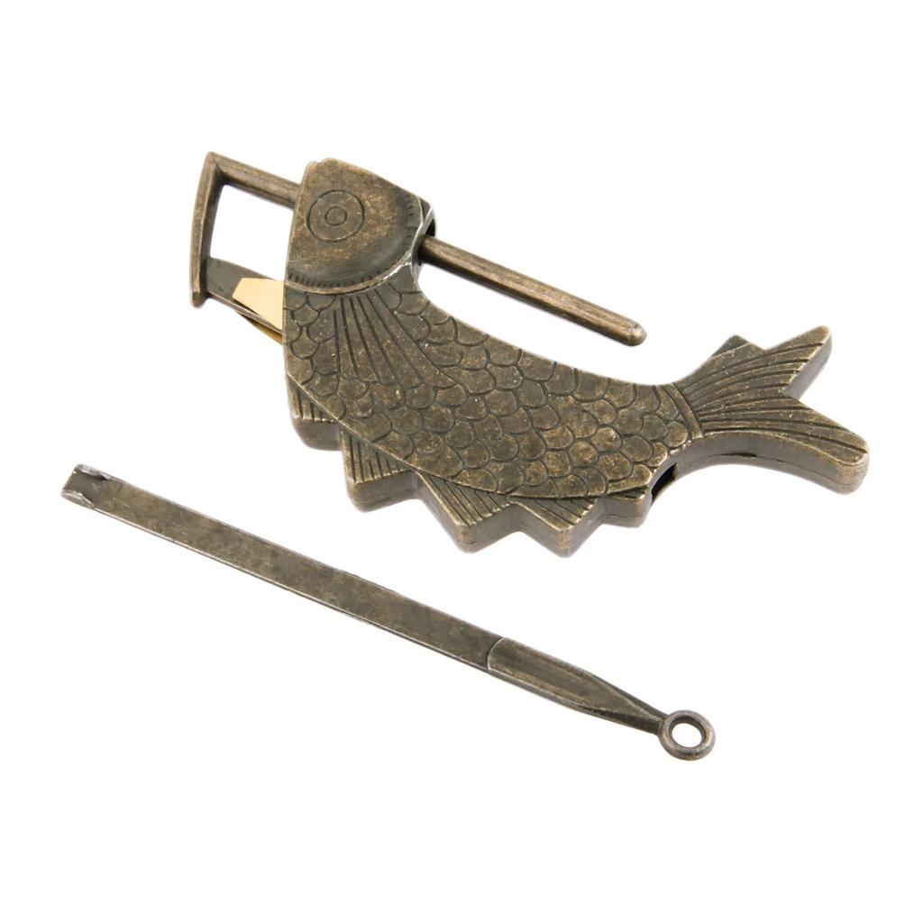 1PC Antique Bronze Old Chinese Lock Retro Jewelry Wooden Box Padlock Lock For Suitcase Drawer Cabinet Hardware Accessories