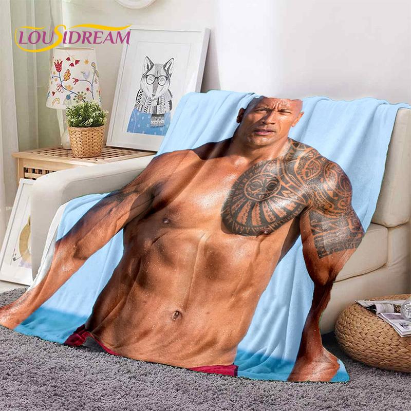 La Roccia Dwayne Johnson Attore Coperta Morbida in Flanella, Coperta da Lancio Coperta Confortevole per Picnic Letti Divano Casa Camera da Letto Regalo
