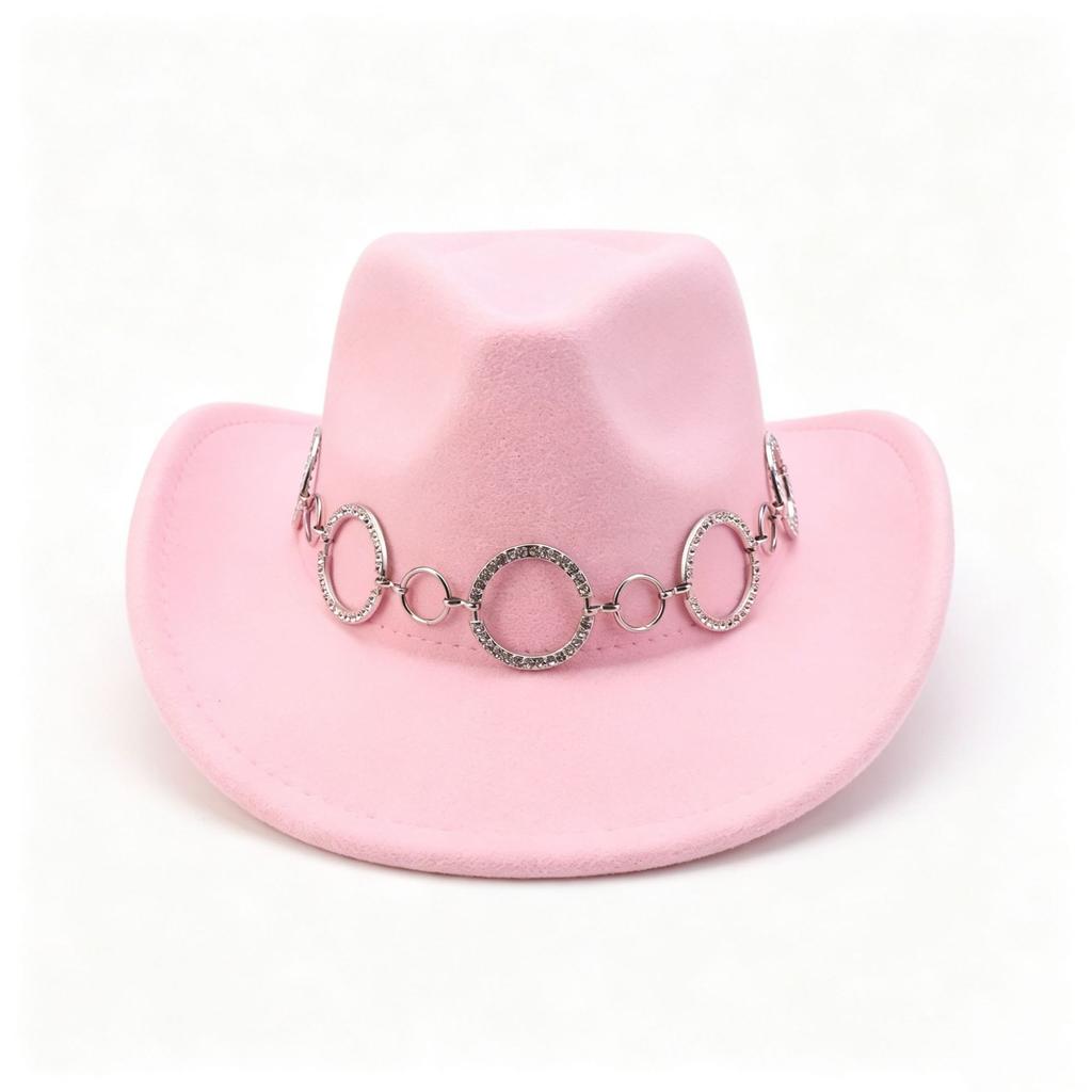 Popular chain accessories Western cowboy hat peach heart top versatile cowboy hat fashion trend new cowboy hat