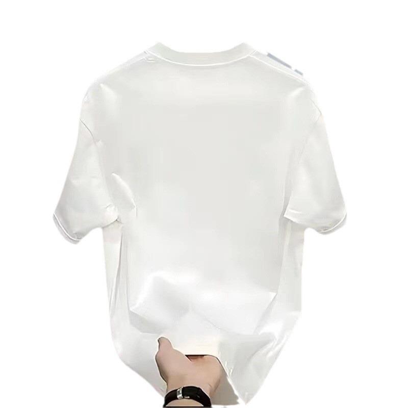 Guochao Herren T-Shirt mit schwerer Stickerei, lockere Passform - Trendiger chinesischer Stil, Sommer, Kurzarm, Übergrößen erhältlich.