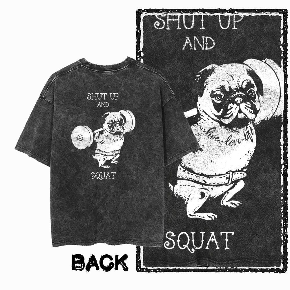 G Back Print Acid Washed Cotton Unisexs Cool Gym Skull Graphic Tshirt   Streetwear Big Size Oneck Unisexs Tee Tshirt