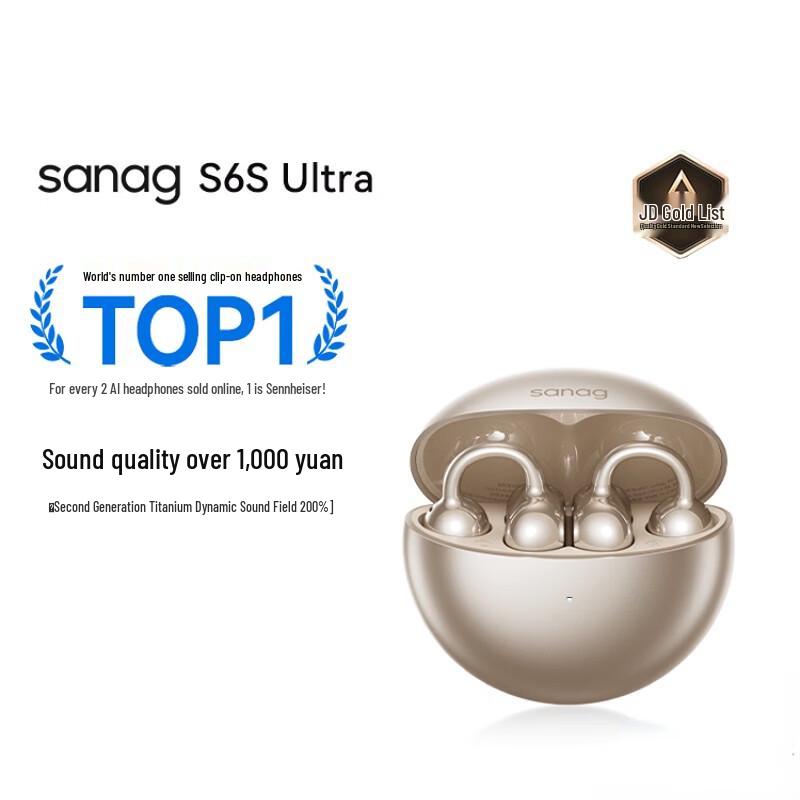 

SANAG S6S Ultra Open-Ear Clip AI Translator Earbuds