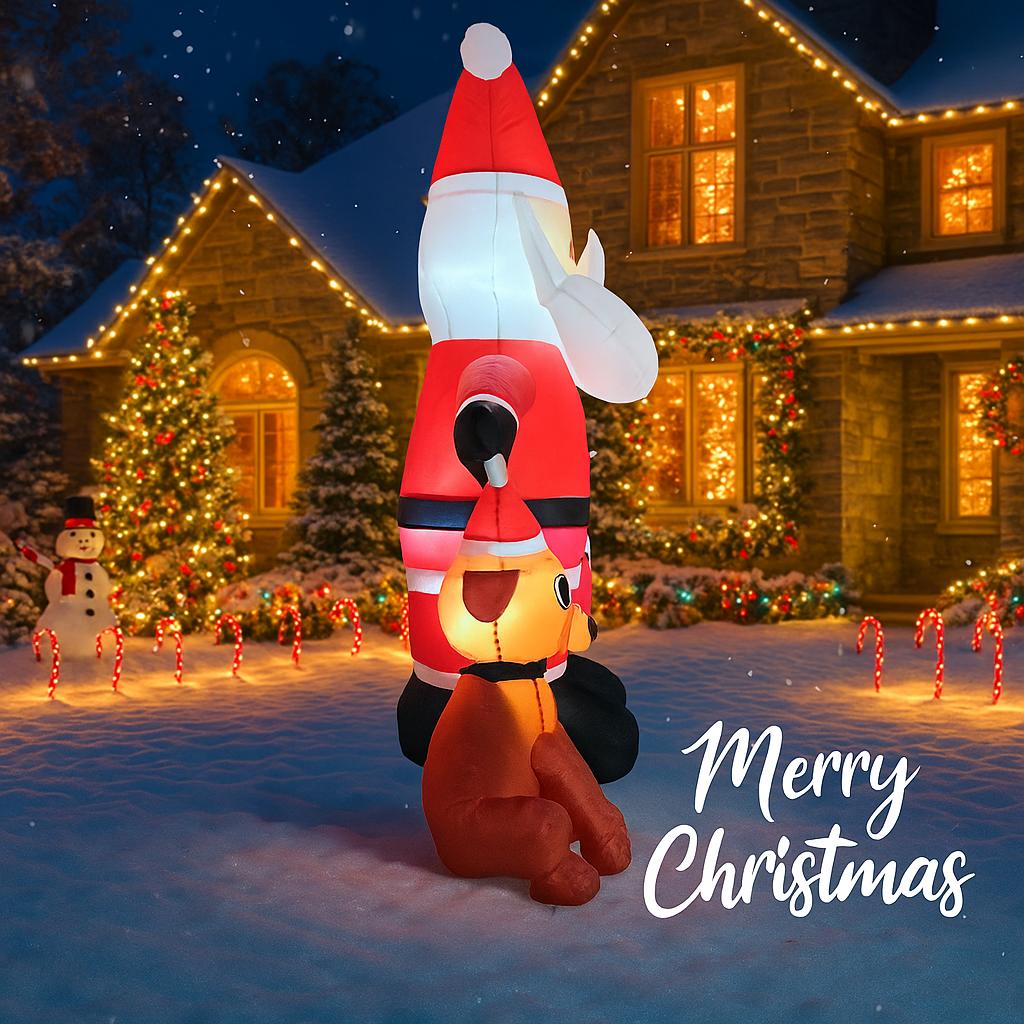 8.2FT Inflatable Christmas Set Santa Snowman Tree Gifts Toy Xmas Yard Party Decoration Festive Gift LED Supplies Home Ornament