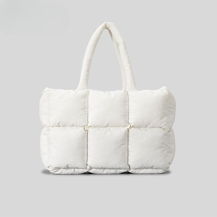 

Мягкая пуховая сумка женская хлопковая сумка для одежды наполнитель хлопковая сумка-тоут космическая хлопковая сумка модная сумка через плечо белый