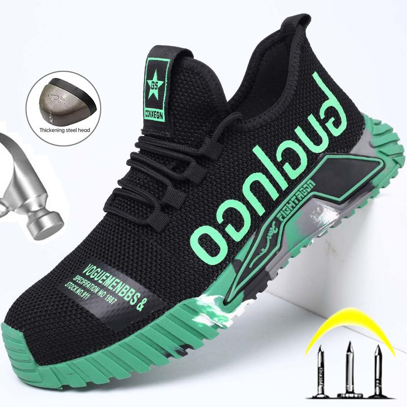 Sneaker alla moda Scarpe antinfortunistiche con punta in acciaio Scarpe da lavoro antiforatura Scarpe protettive di sicurezza Scarpe da costruzione indistruttibili