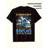 Men's Black 100% Cotton Vintage Trucker T-Shirt with Convoy Rubber Duck Escort Graphic & Humorous Text - Loose Fit Short Sleeve Breathable Casual