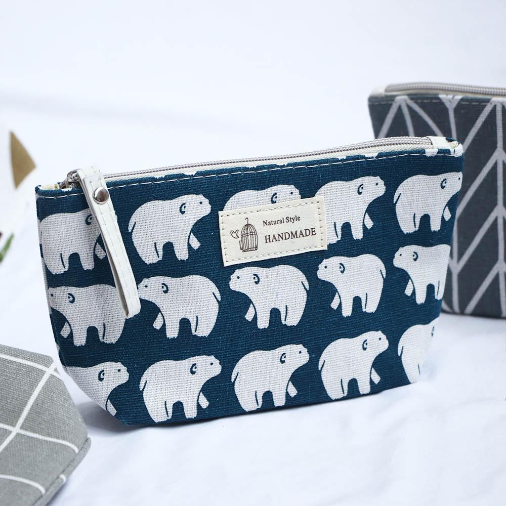 Women Portable Wash Pouch Animal Pattern Cosmetic Organizer Makeup Bag Storage Bag Toiletry Case
