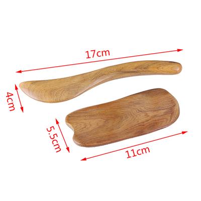 2 pezzi di sandalo Gua Sha Board assistenza sanitaria massaggio raschiare strumenti di massaggio dimagrante