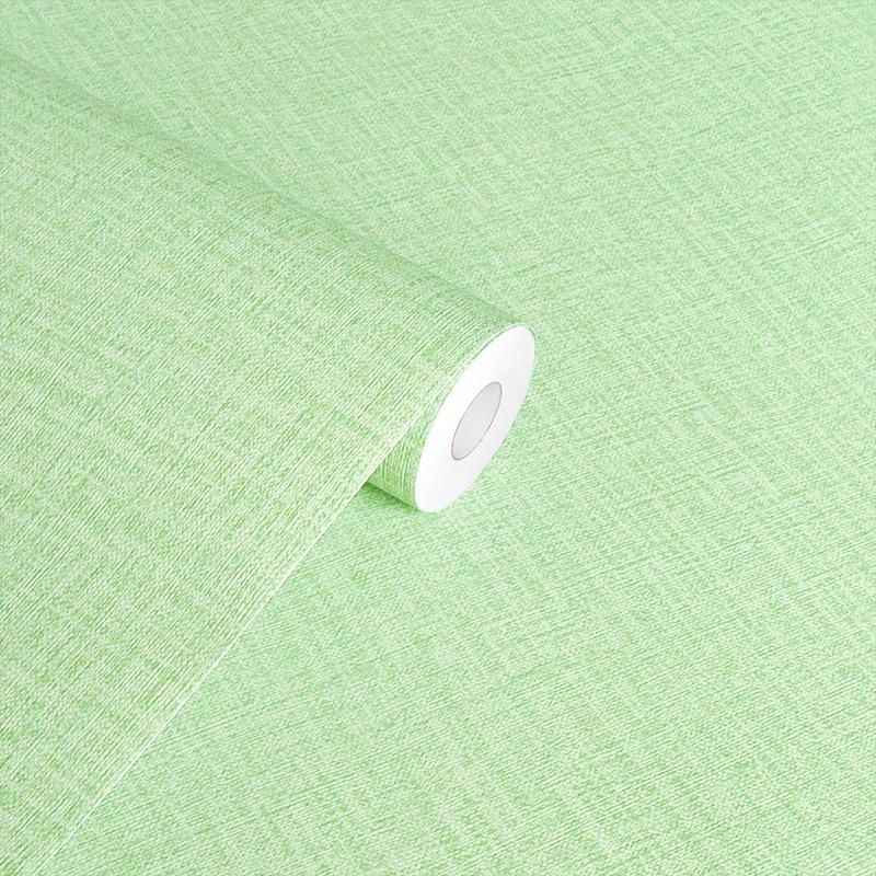 Linen Texture Self-Adhesive Waterproof Wallpaper for Bedroom & Living Room - Thickened, Solid Color, Moisture-Proof, Simple Design.