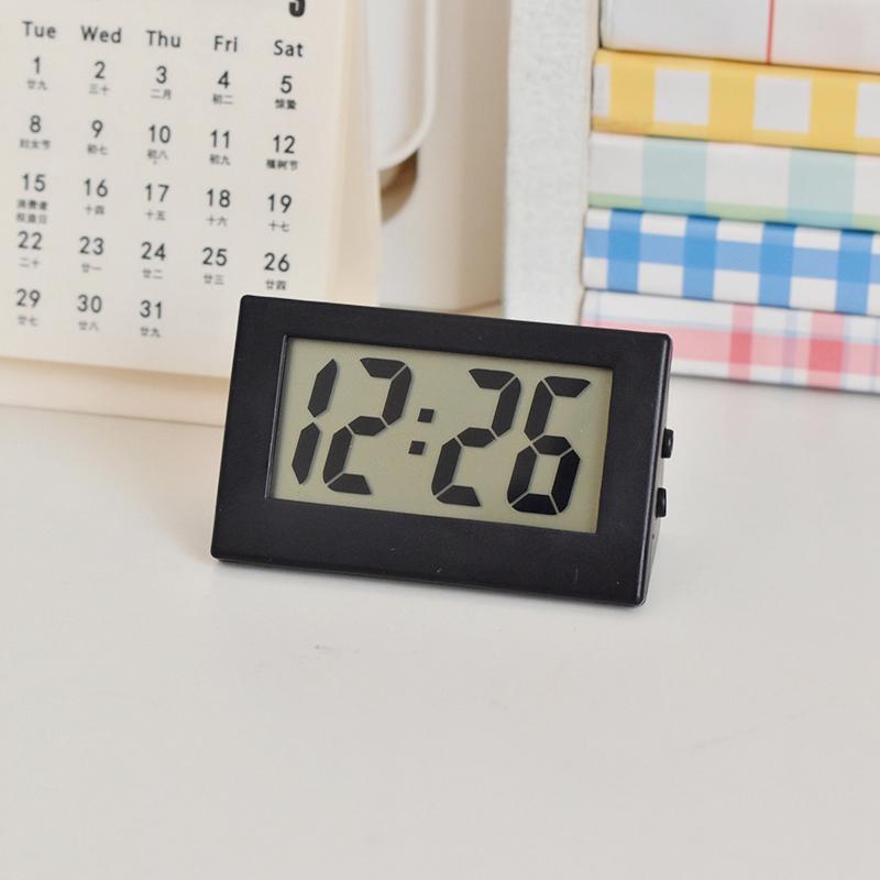 Cute Mini Digital Clock Portable Table Clock Battery Operated LED Clock Electronic Small Desktop Clock for Student/Car/Bedroom