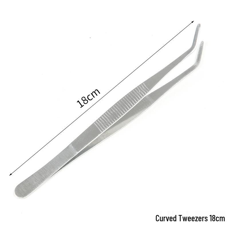 Extra Long Stainless Steel Bent Tip Tweezers for Aquatic Plants and Multi-Purpose Use.