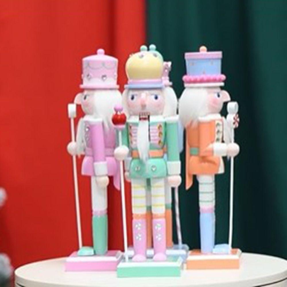 Macaron Color Nutcracker Puppet 10 Inch Nutcracker Statues Doll Nutcrackers Soldier Ornament  Gift