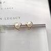 Hot Hearts Peach Heart Love Pearl Simple Personality Fashion Glide Earrings Zircon Stud Earrings For Women Brincos 2018 Cute