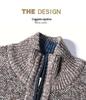 Men's Korean Style Loose Plus Size Fleece-Lined Cardigan Sweater - Solid Color, Autumn/Winter