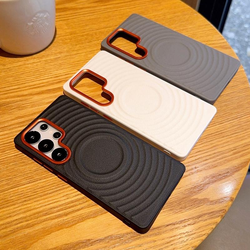 For Samsung Galaxy S25 S25Plus S25 Ultra S25 Edge Solid Color Corrugated Magnetic Dropproof and Fingerprint Resistant Phone Case