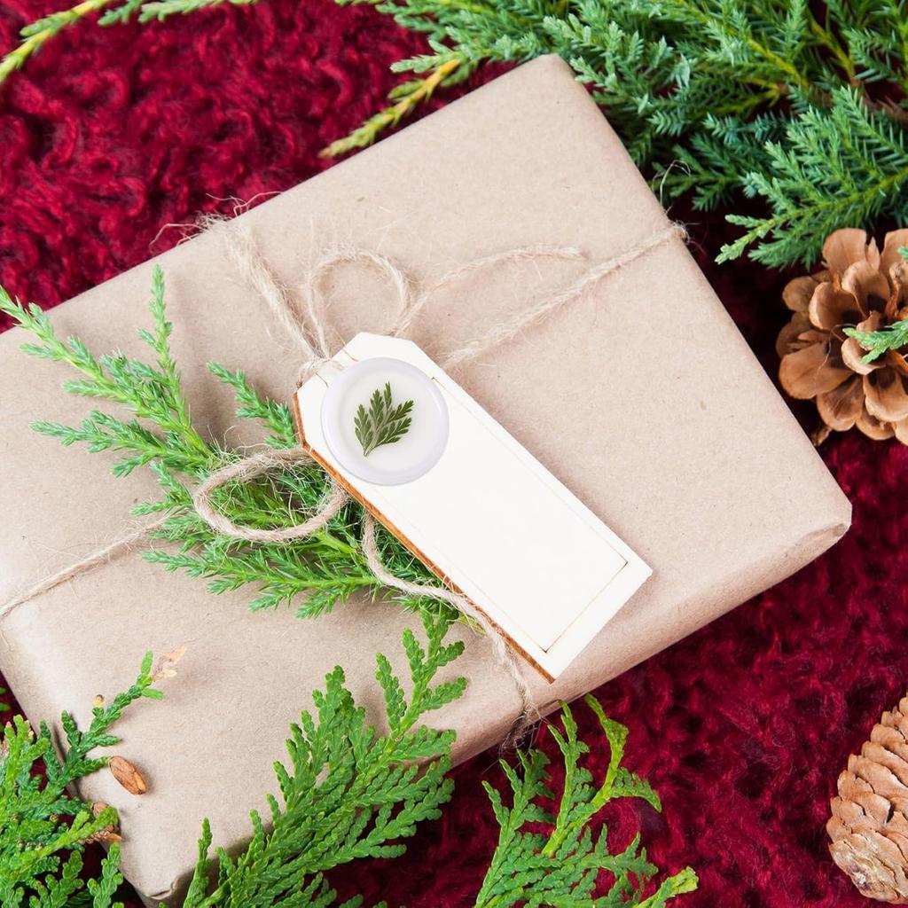 Qilery 50 Pcs Wax Seal Stickers Envelope Seals Adhesive Envelope Sticker Seals White Dry Pine Leaves Wax Seal Sticks for Wedding Invitations Bridal