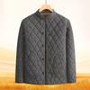 Mens Winter Jacket Windproof Thickened Padded Jacket Casual Diamond Warm Fleece Lined Coat Middle-Aged Dad's Solid Outdoor Wear