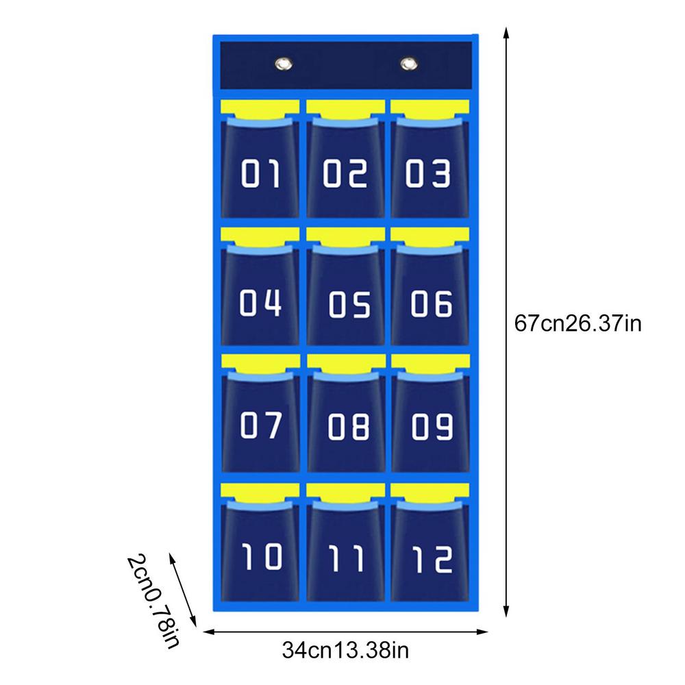 Classroom Phone Holder Pocket ChartWall Organizer for Mobile Phones Sundries with Hooks School Storage and Organization for Cell