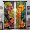 Window Curtain for Room 2 Panel Colorful Fruit Anti-mosquito Curtains for Camera Halloween Decoration Partition Shades Living
