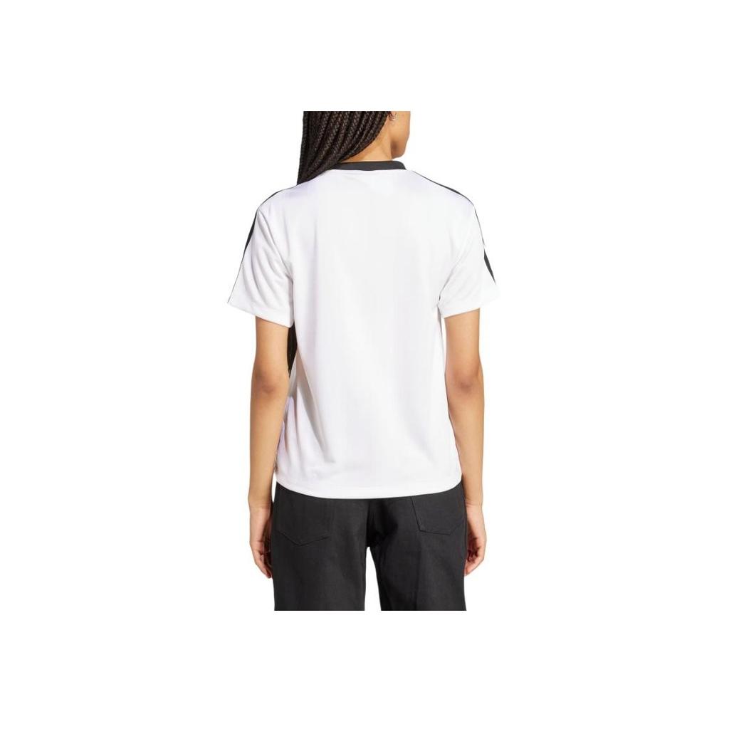 Adidas Originals Adicolor Jacquard Sports Casual Crew Neck Short Sleeve T-Shirt Women Tops White JV9647
