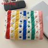 Polyester Rainbow Dot Makeup Bag With Breathable Design For Travel And Daily Use