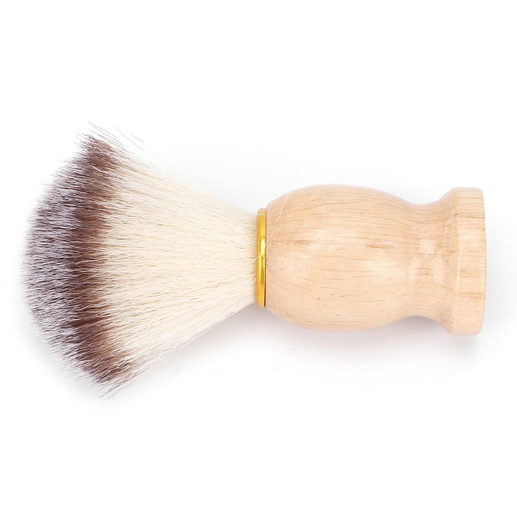 Men S Shaving Brush Soft Nylon Wool Solid Wood Handle Facial Beard Cleaning Grooming Shave Tool